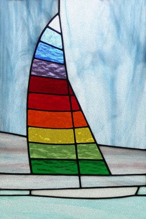 Custom size Stained Glass Films,Privacy Static Cling,Print Castle Lighthouse Sailboat Door Sticker,Office Home Decor