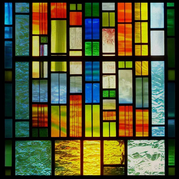 Stained Glass Window Film, Frosted Privacy Static Cling, Retro Stickers for Bathroom, Cabinet, Door, Home Decor, Skylight Covers