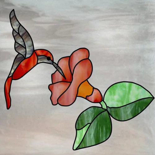 Custom Size 3D Matte Window Film, Stained Glass Decor, Window Sticker, Privacy Frosted Static Cling,Hom Decal, Animal Cat, Bird