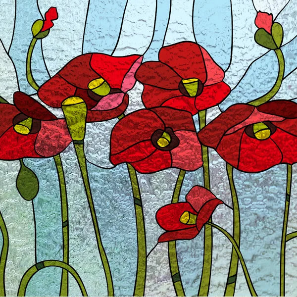 Custom size 3D Matte Window Film Stained Glass Decorative Uv Window Sticker Privacy Frosted Static Cling for Glass Garden Flower