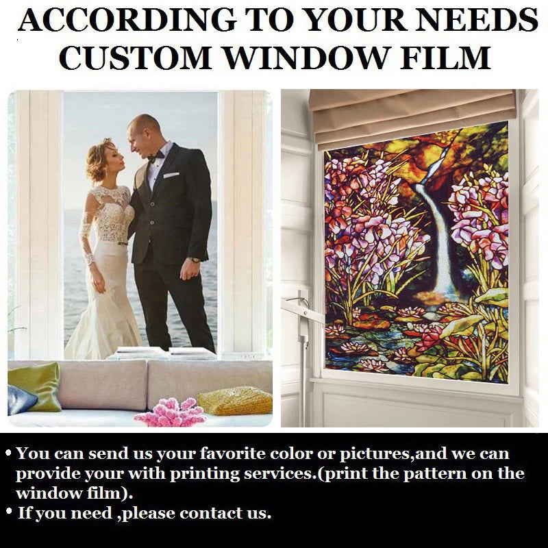 Custom Size Glass Window Film,Static Cling Frosted Opaque Glass Films,Stickers For Wardrobe Bathroom Kitchen Door,Tree Poster