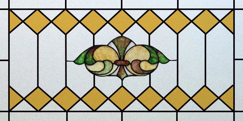 Custom Size Window Film, Stained Glass, Decorative Retro Window Sticker, Privacy Frosted Static Cling, Home Decal