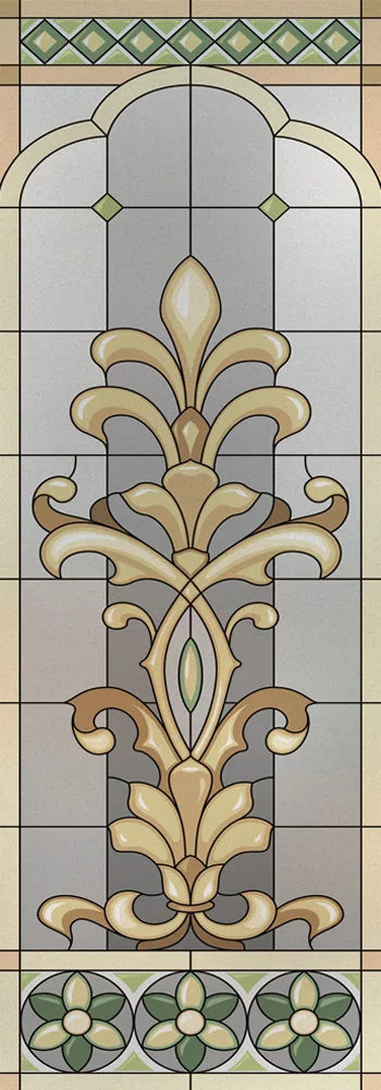 Custom Size Stained Glass Window Film Frosted Privacy Static Cling Geometric Pattern Stickers Shower Kitchen Office Home Decor