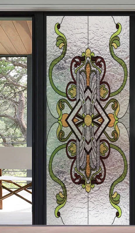 Frosted Stained Glass Window Film, 3D Matte, Static Cling,Privacy, Door Sticker,Customized for Kitchen, Office, Home Decor