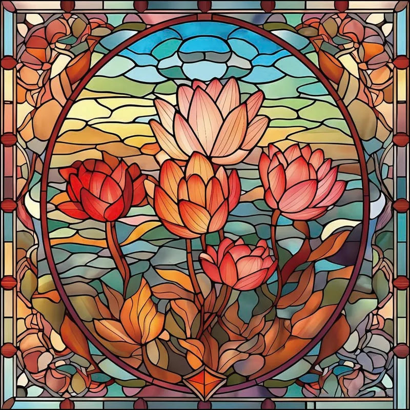 Custom size Window Film Stained Glass Films Frosted Privacy Static Cling Sunflower Sticker Bathroom Skylight Decor