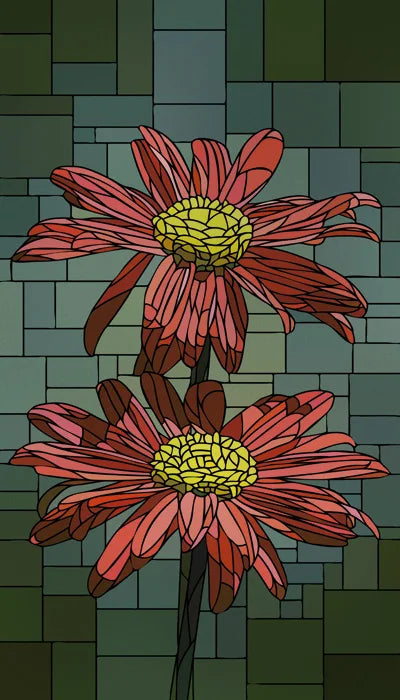 Frosted Stained Glass Window Film, Customized Art Deco Design, Flowers Static Cling Sticker,Home Decor Foil, Treatment