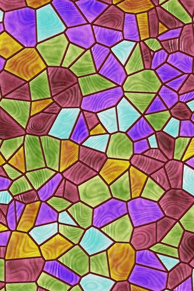 Frosted Stained Glass Window Film, Opaque  Privacy Static Cling , Home-Decor, Sun Catcher Rainbow Color, Window Covering