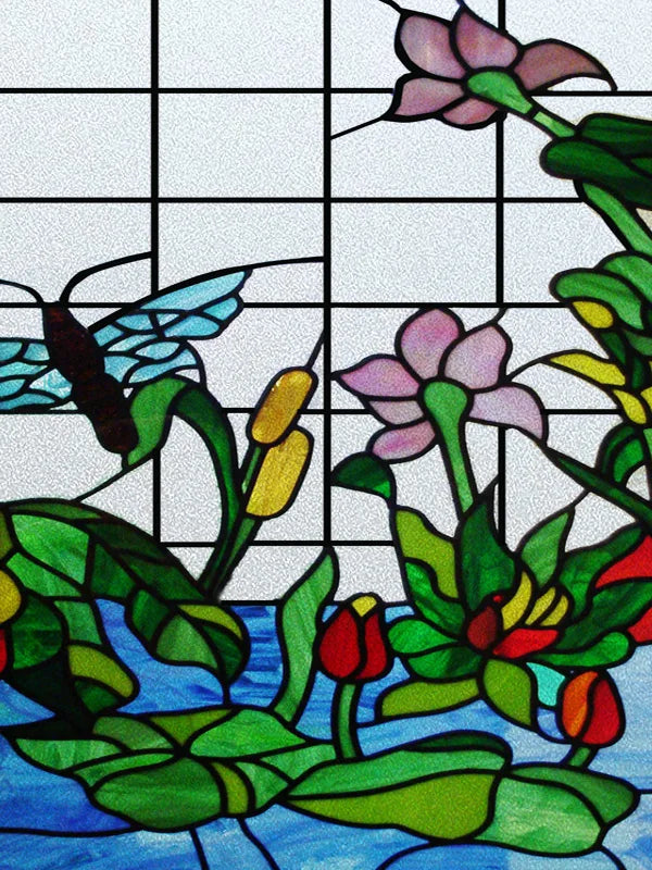 Window Film Frosted Stained Glass Films,Customized Static Cling Door Sticker,Privacy Protection Reusable Home-Decor