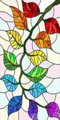 Custom Stained Glass Window Films,Frosted sticker,Privacy Static Cling Flower Fruit Trees For Bathroom Sliding door Home Office