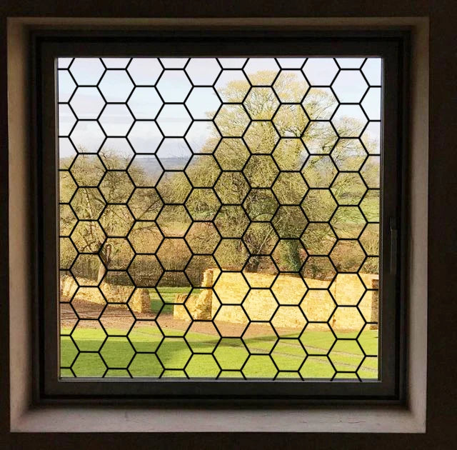 Stained Glass Window Film Transparent Glass Sticker Static Cling Custom made Black Line Office Door Anticollision Home Decor