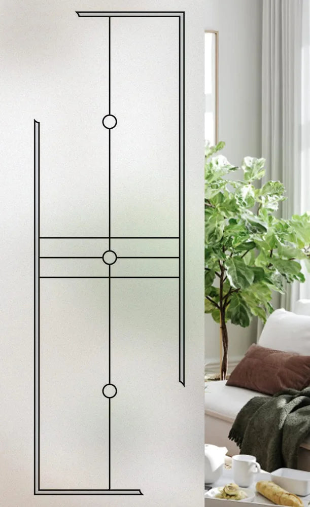 Custom Size Stained Glass Window Film, Frosted Privacy, Static Cling, Retro Country, Door Sticker, Bathroom, Office, Home Decor