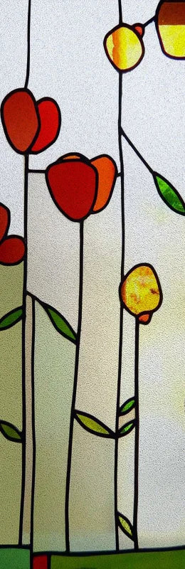 Custom size Window Film Stained Glass Films Frosted Privacy Retro European Tree Flower Colorful Door Sticker Shower Bathroom