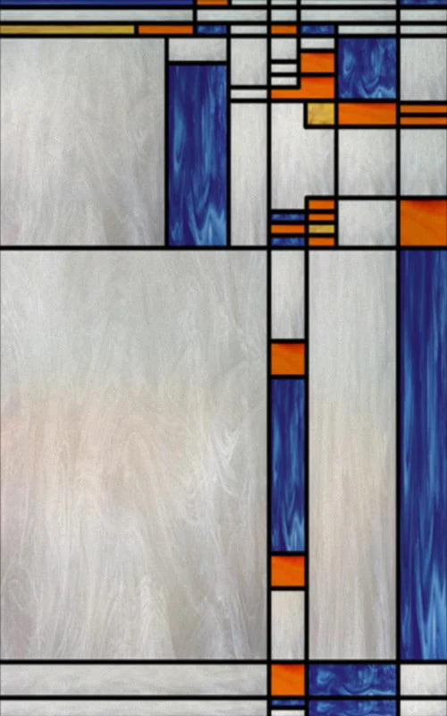 Frosted Stained Glass Window Film, Customized Privacy, Static Cling,Arts and Crafts, Prairie, Art ,Office, Home Decor