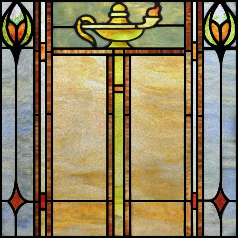 Custom Size Stained Glass Window Film Frosted Privacy Static Cling Retro Prairie Matte Stickers Shower Kitchen Office Home Decor