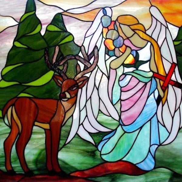 Window Film Stained Glass Films Static Cling Stickers for Bathroom Kitchen Office Home Decor,Tree,Animal,Custom fit to any Size