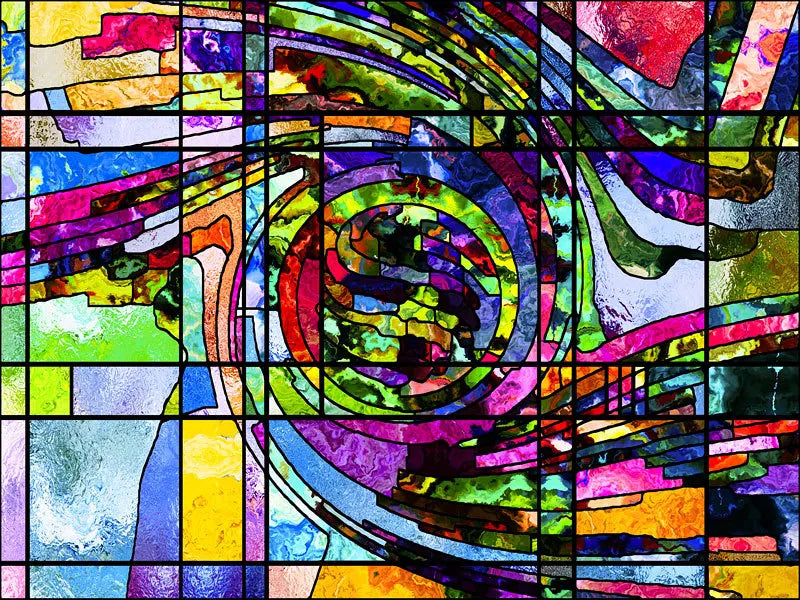 Stained Glass Window Film Frosted Glass Sticker Forest Customized Abstract design for Bathroom Kitchen Door Office Home Decor