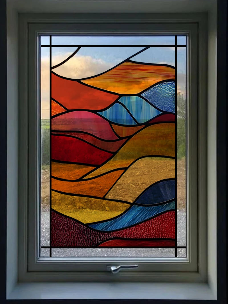 Frosted Stained Glass Window Film, 3D Matte, Transparent,Static Cling,Privacy, Door Sticker,Customized for Office, Home Decor