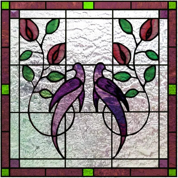 Window Film Stained Glass Films,Customized Art Deco Design,Birds Static Cling Sticker,Home Decor Foil,Window Treatment
