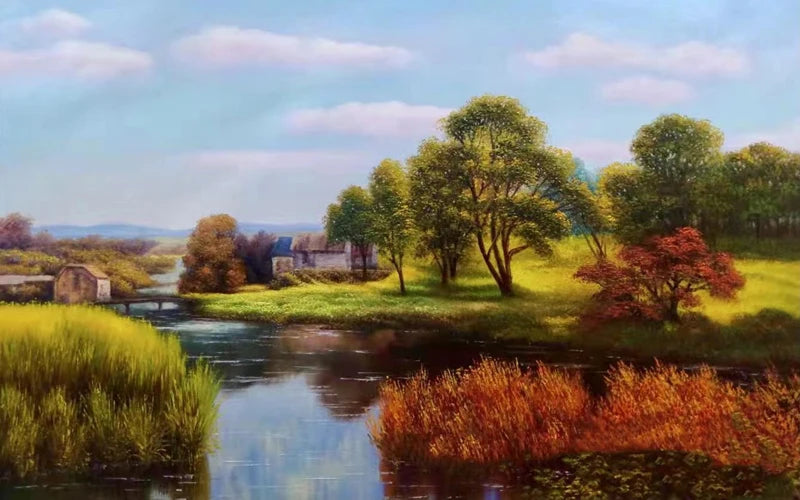 Window Film Stained Glass Stickers,Custom size Static Cling Frosted Privacy, Landscape,Tree Print For Transom Window Glass Home