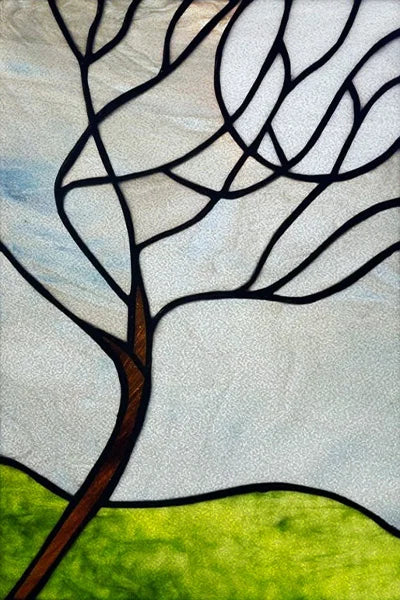 Custom Size Stained Glass Stickers,Static Cling,Frosted Privacy Print Tree, Window Door, Home Decor