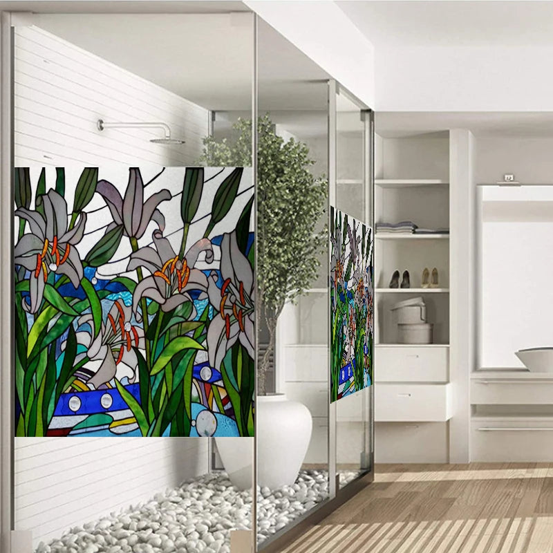 Custom size Glass Films,Privacy Windows Film No Glue Static Cling Stickers,Custom made to fit any Window Size or Shape