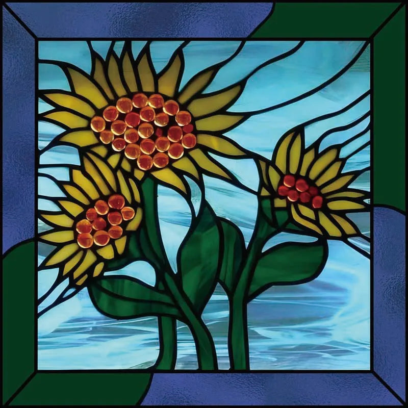 Custom size Window Film Stained Glass Films Frosted Privacy Static Cling Sunflower Sticker Bathroom Skylight Decor