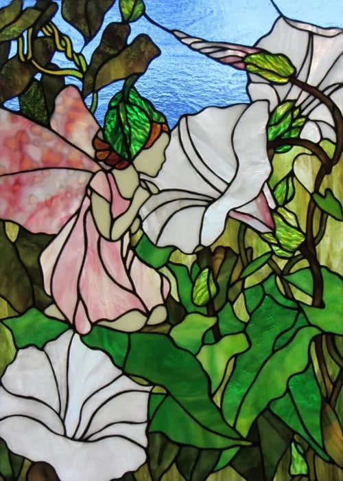 Custom Size Window Stained Glass Films,Mermaid,Flower, Fairy,People Painting Stickers for Bathroom, Door, Office, Home Decor