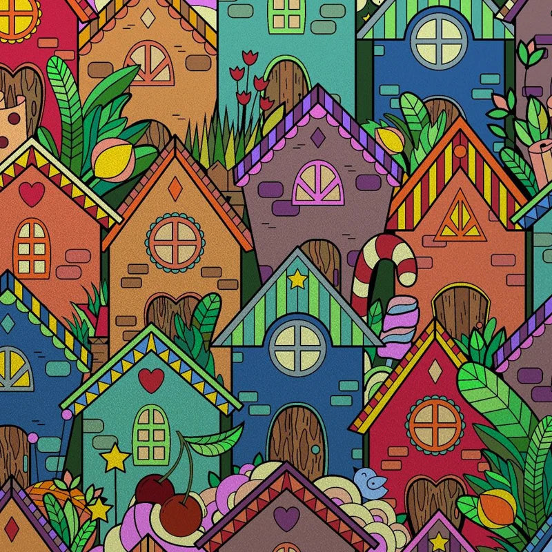 Stained Glass Window Film Frosted Glass Sticker Forest Customized Cartoon House Castle For Kids Room Door Home Decor