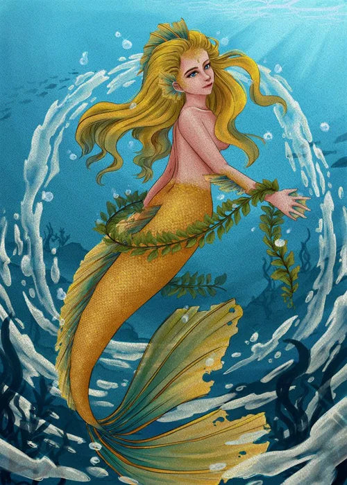 Custom Size Window Stained Glass Films,Mermaid with long hair Picture,Stickers For Bathroom Bedroom Door Office Home Decor