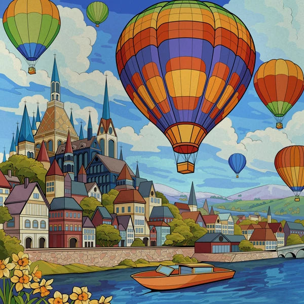 Custom size Stained Glass Wndow Film,Satic Cling Window Films,Decor Foil Stickers Window Treatment For Square Glass Hot air ball