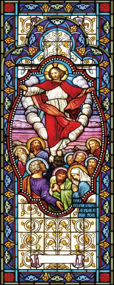 Gothic Rose Window film Glass Films Frosted Stained Window Sticker can do custom size Jesus/Christ Painting