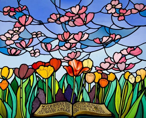 Custom Size Stained Glass Window Film, Frosted Privacy, Static Cling, Church, Mythological People, Transom Window, Home Decor