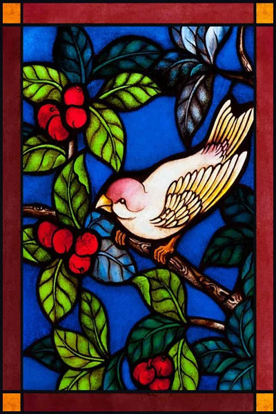 Custom Size Stained Glass Window Film Animal Pattern Rabbit Crow  Bird Fox For Rectangular Shape Glass Office Home Decor