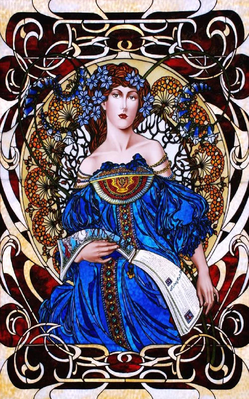 Custom Size Stained Glass Window Film, Church Sticker, Girl Angel Painting, Kitchen, Bathroom, Bedroom, Door, Home Decor