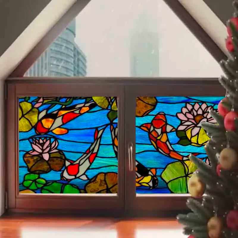 Glass Films Window Sticker Static Cling Frosted Home Decor Private Tint-Film For Door Window Cabinet Wardrobe Landscape Sea