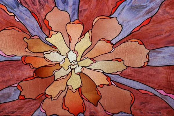 Window Film Stained Glass Stickers,Custom size Static Cling Frosted,Flower Bird Tree Print For Transom Window Glass Home Decor