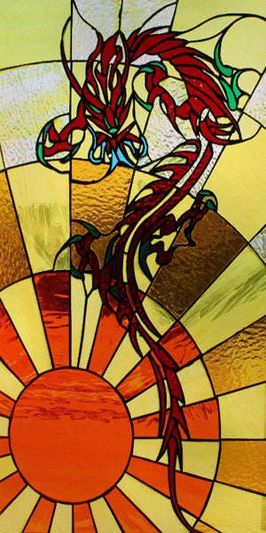 Custom Size Window Film, Stained Glass Stickers, Static Cling, Frosted Privacy Print, Sun,Sailboat,for Window Door, Home Decor