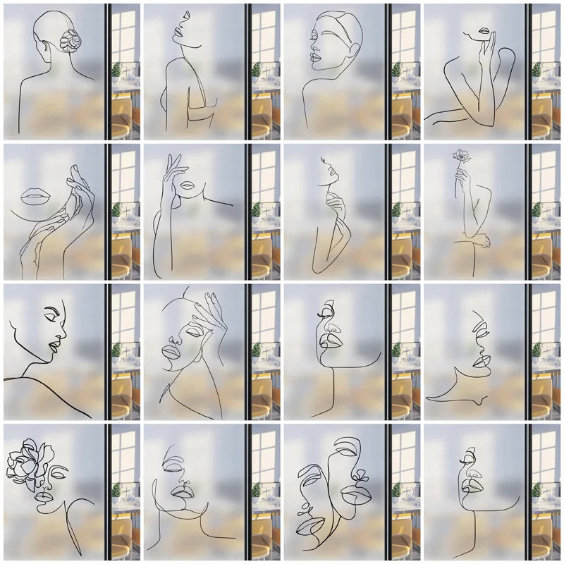 Custom Size Window Glass Films Window Film Static Cling Art Pictures Beauty Women Nude Girl Shower Nordic Obscure Stickers
