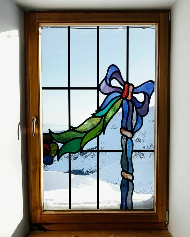 Frosted Stained Glass  Film, 3D Matte,Grid, Transparent,Static Cling,Privacy, Door Sticker,Customized for Office, Home Decor