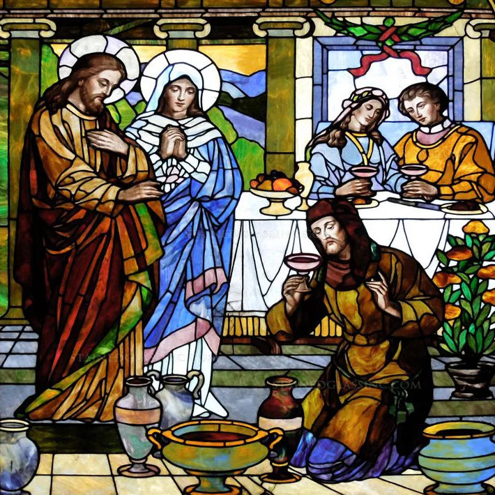 Custom Frosted Stained Glass Window Film,Static Cling Reusable,Jesus Christ Angels Virgin Mary Picture Decor Window Treatment