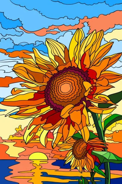 Window Film Stained Glass Stickers,Custom size Static Cling  Sunflower Privacy Films Door Sticker Kitchen Office Home Decor