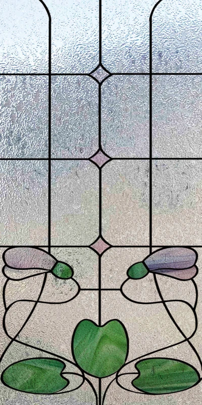 Custom Size Stained Glass Window Film Frosted Privacy Static Cling Retro Prairie Style Stickers Shower Kitchen Home Decor Flower