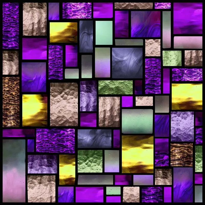 Custom Size Stained Glass Window Film Opaque Frosted Privacy Protection Removable Static Cling Home-Decor Mosaic Window Covering