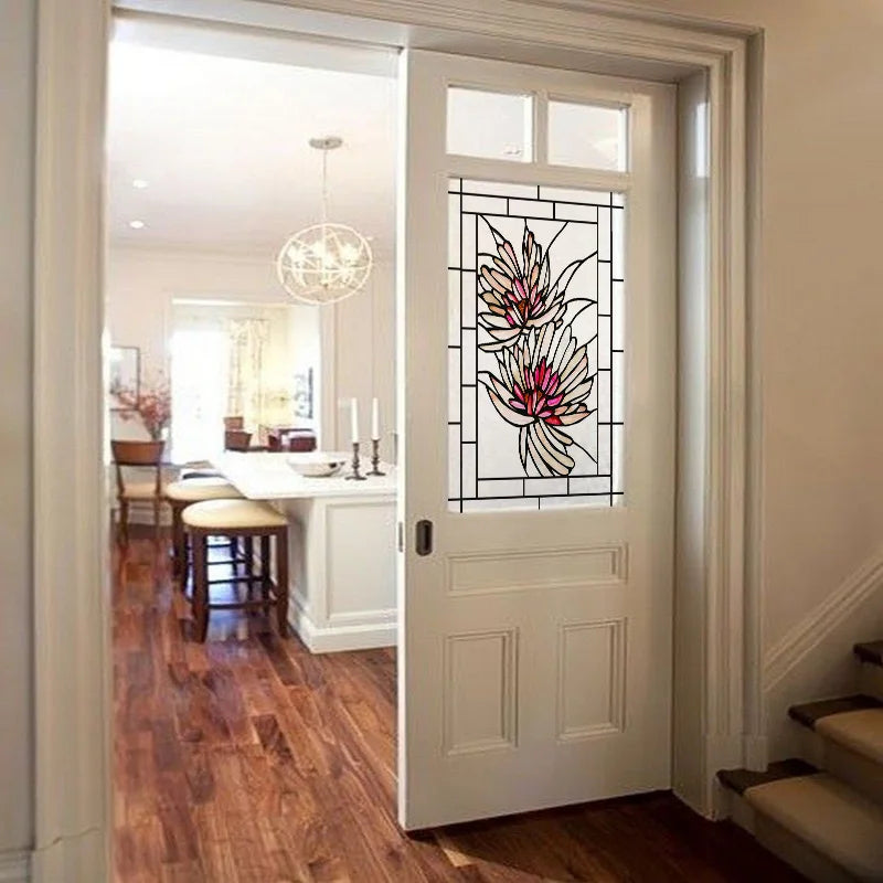 Window Film Frosted Stained Glass Films,European Static Cling Privacy Films,Door Sticker,Kitchen Office Home Decor Customized