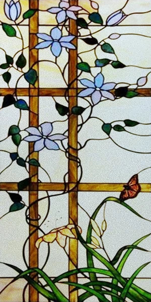 Frosted Stained Glass Window Film, Church Static Cling,Door Sticker,Print SunFlower,Tree,Fruit,Birds,Home Decor, Customized