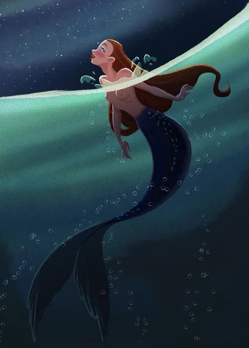 Custom Size Window Stained Glass Films,Mermaid with long hair Picture,Stickers For Bathroom Bedroom Door Office Home Decor