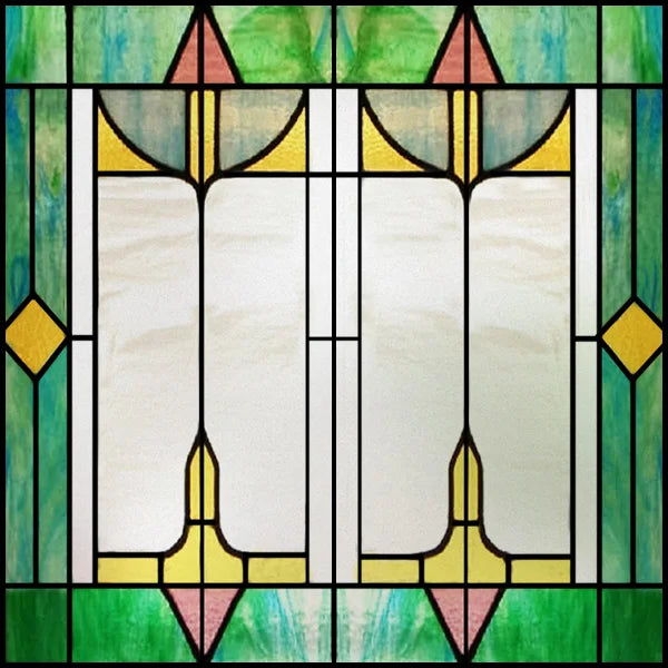 Stained Glass Window Film, Square Window Sticker, Privacy Frosted Static Cling, Home Decal, Door, Office, Custom Size