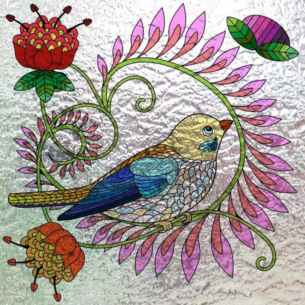 Window Film Frosted Stained Glass Films Customized,3D Frosted Static Cling Sticker,for Kitchen Garden Bedroom Door Home Decor