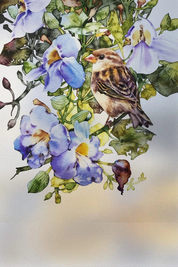 Frosted Stained Glass Window Film, Customized Decor Design, Flower Static Cling Sticker,Home Decor Foil, Treatment