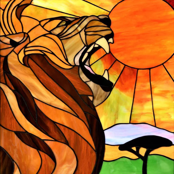 Custom Size Stained Glass Window Film Frosted Films, Animal Dog Cat Tiger Birds Static Cling,Window Covering for Home Office